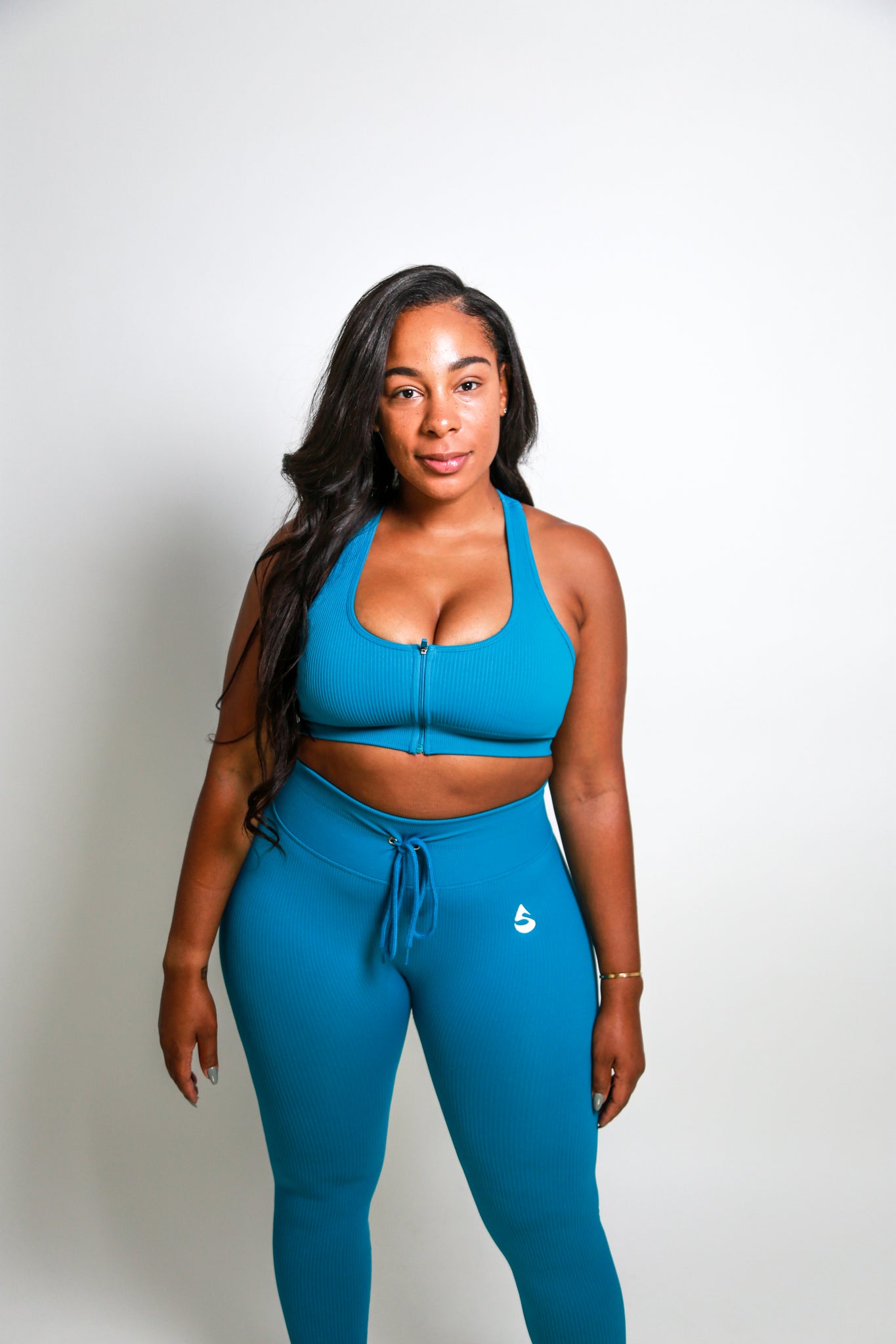 Ribbed Zip Up Sport Bra